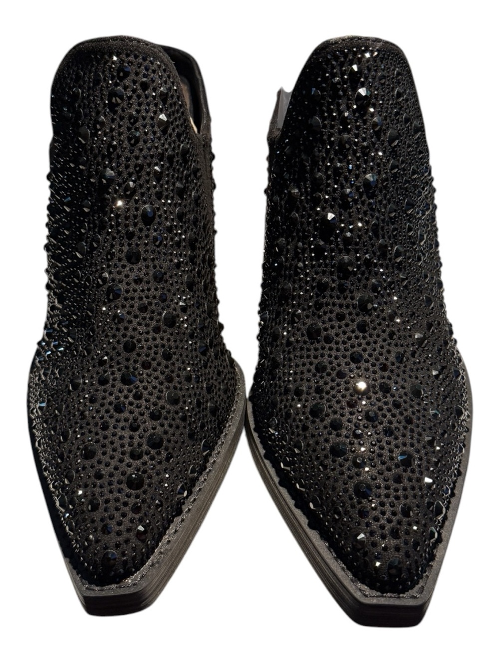 Vintage Havana Dante Black Rhinestone Mule Booties Size 7 NIB